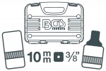 BGS|Juego de llaves de vaso y maletín de herramientas|Juego de llaves de vaso de 10 mm (3/8)