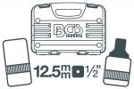 BGS|Juego de llaves de vaso y maletín de herramientas|Juego de llaves de vaso de 12,5 mm (1/2)