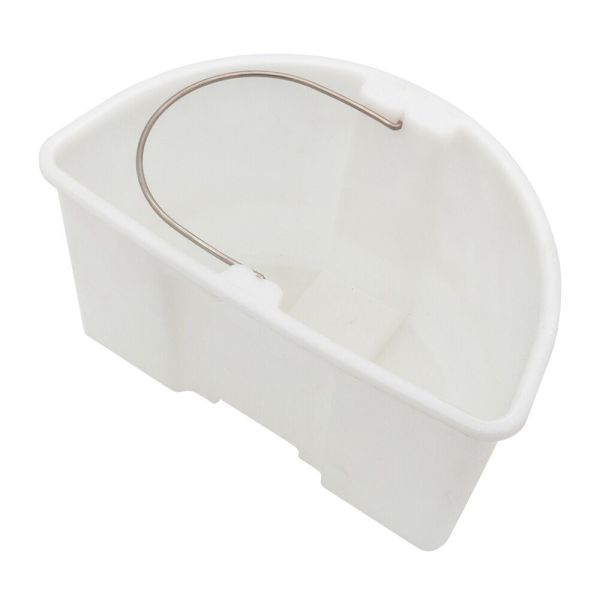 Contenitore per acqua sporca per Rotador Spray Vac, forma semicircolare, in plastica bianca, con manico in metallo.
