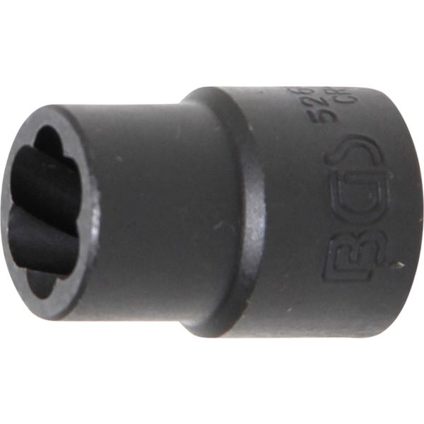 Spiral-Profil-Steckschlüssel-Einsatz / Schraubenausdreher | Antrieb Innenvierkant 12,5 mm (1/2") | SW 13 mm