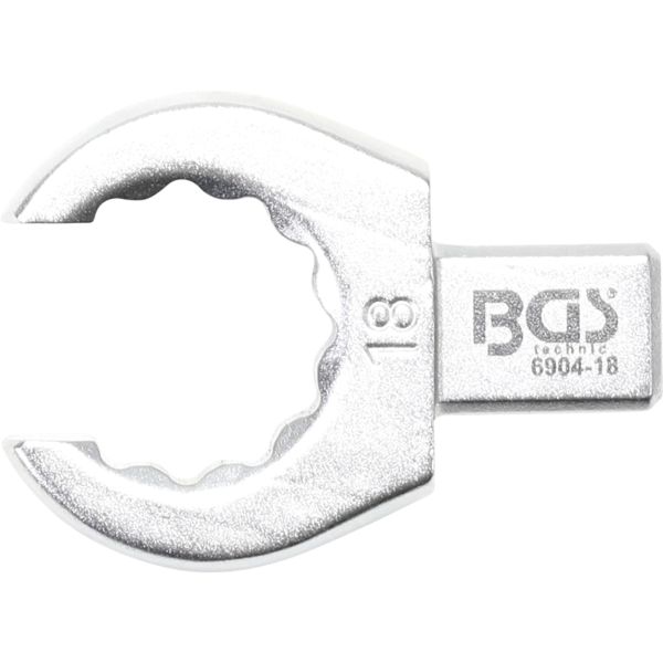 Llave de anillo insertable | abierta | 18 mm | Sujeción 9 x 12 mm