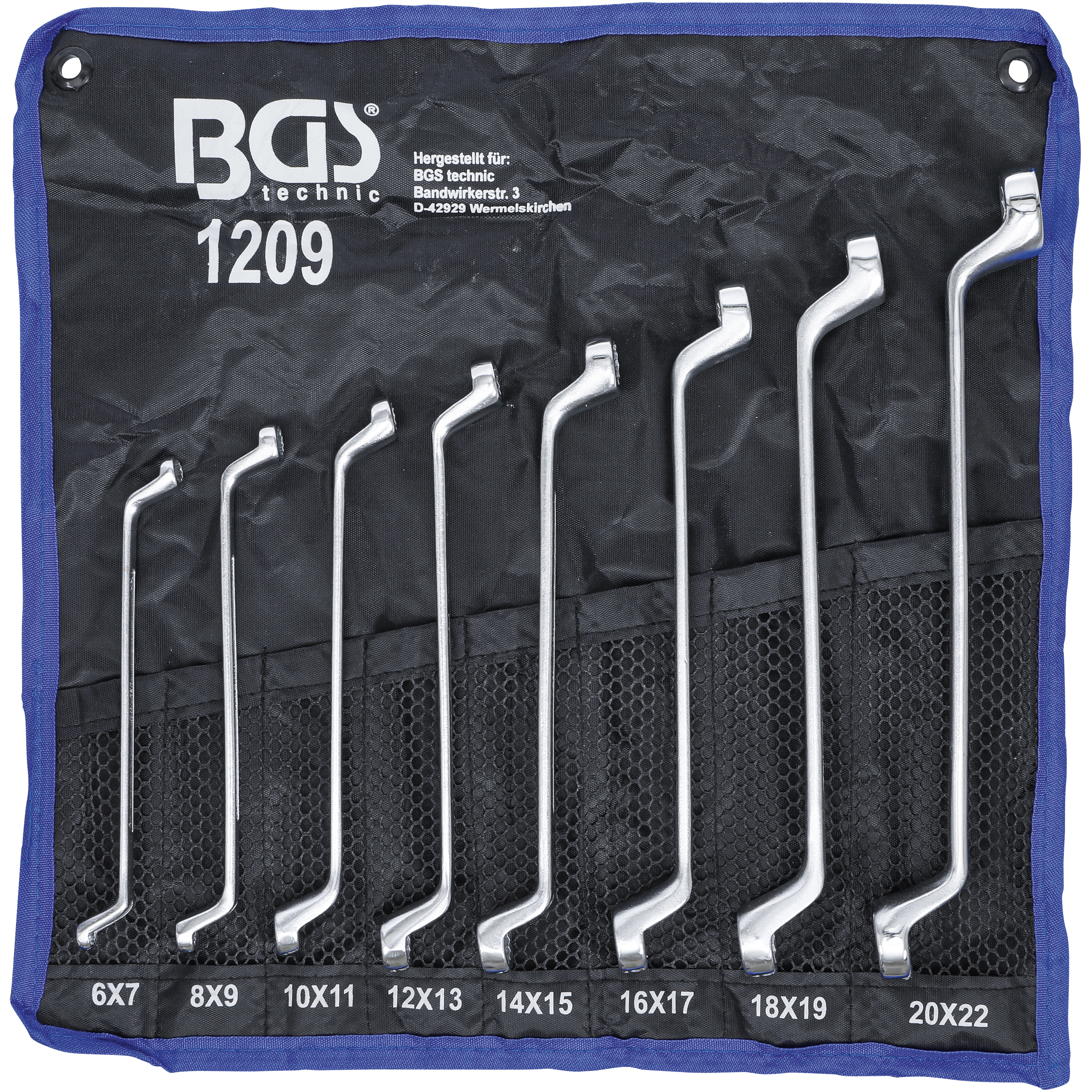 BGS 1209 - Jeu de clés à œil doubles - coudées - 6 x 7 - 20 x 22