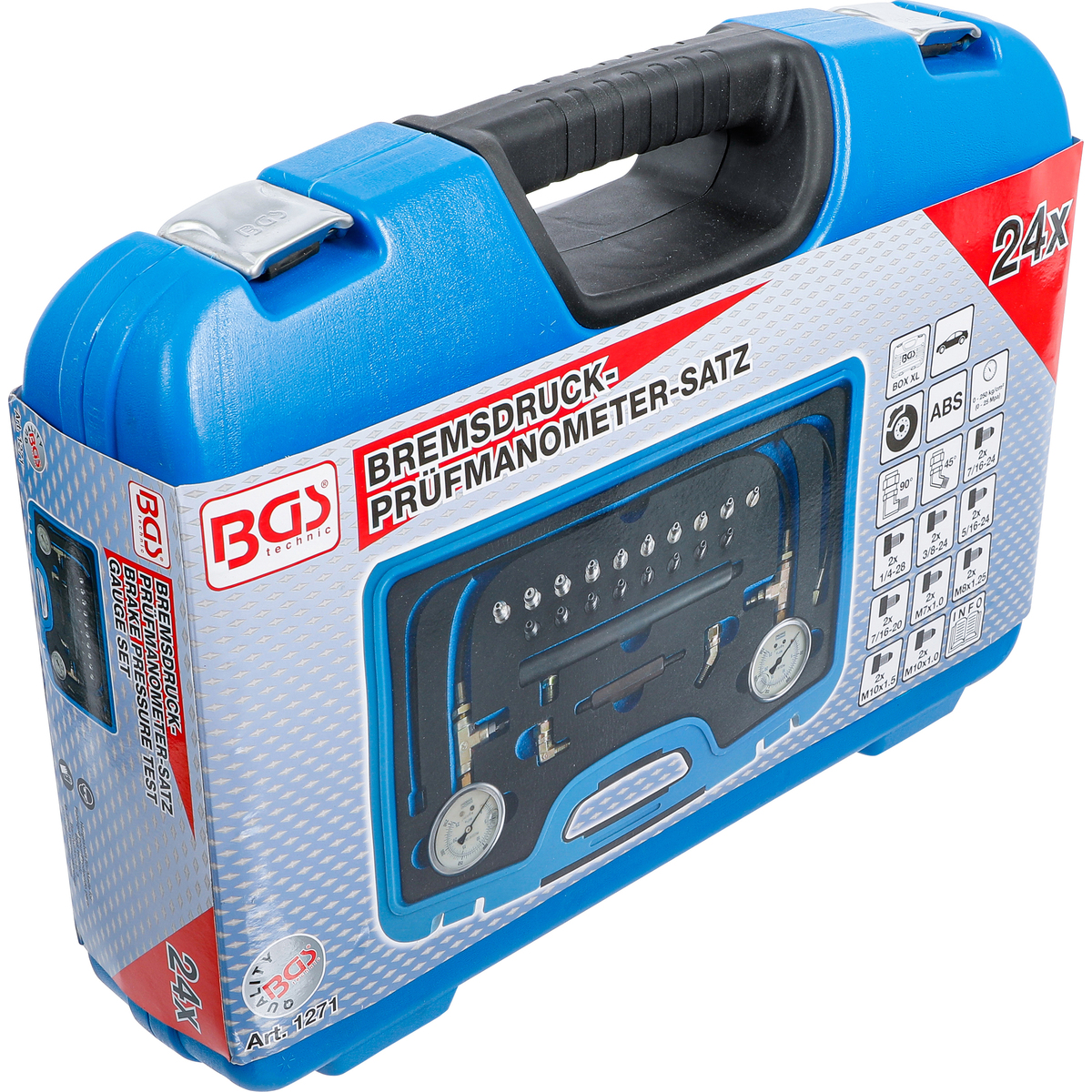 BGSTechnic 1271 Brake Pressure Test Gauge Set