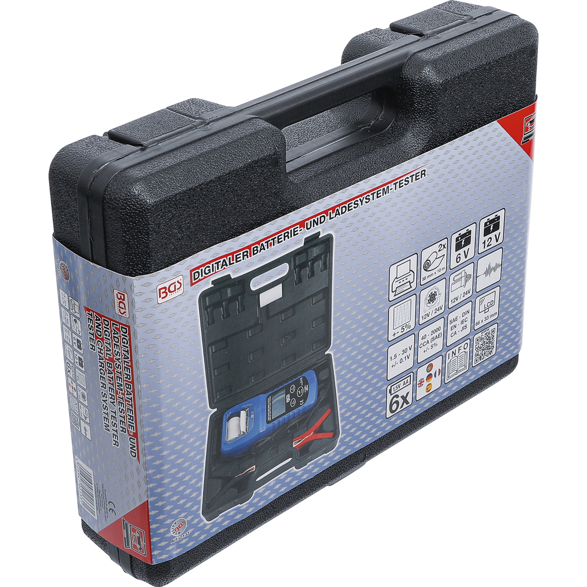 BGSTechnic 2133 Digital Battery Tester and Charger System Tester