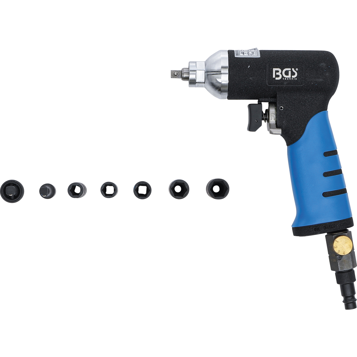 BGSTechnic 3320 Air Impact Wrench Set for Glow Plugs