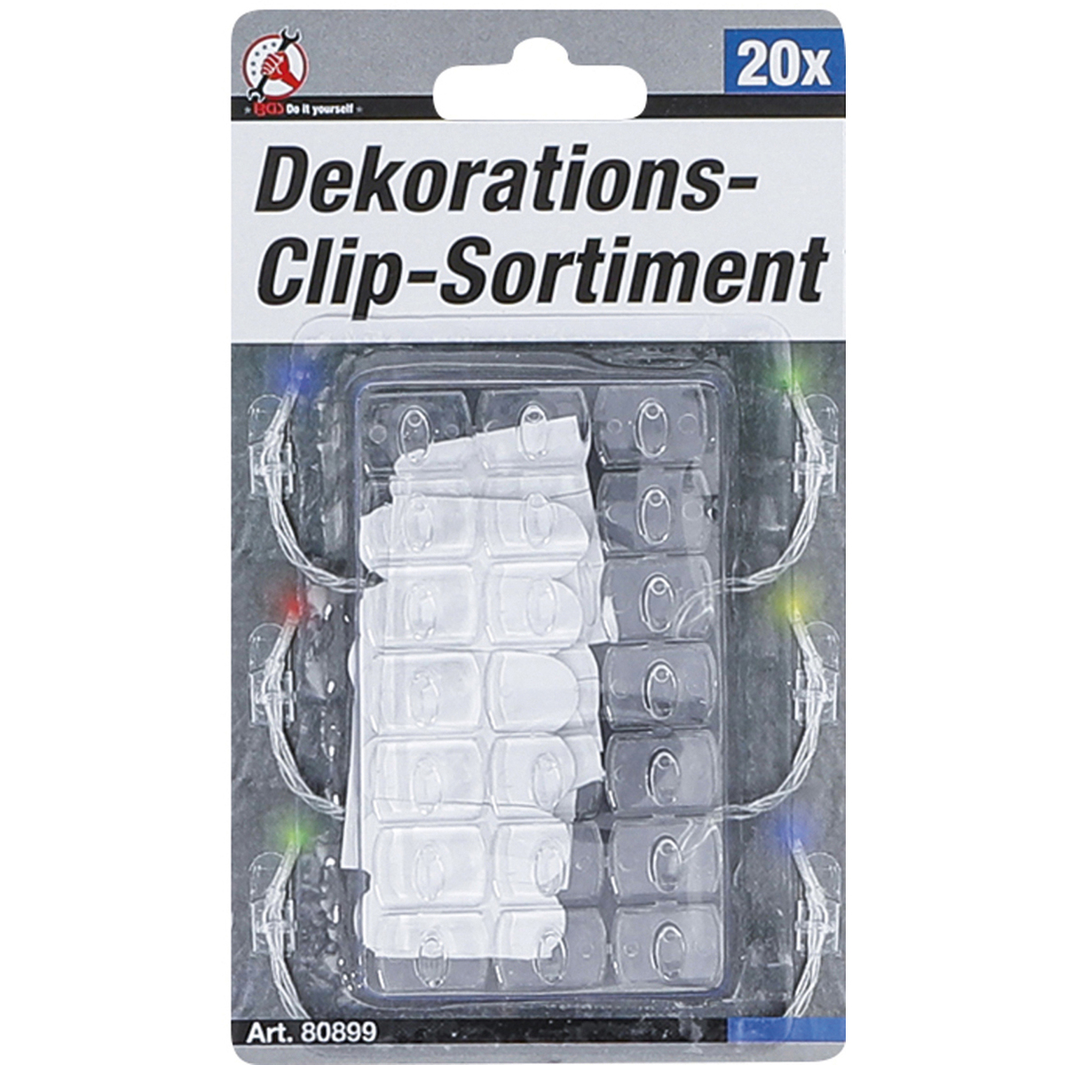 Dekorations-Clip-Sortiment, transparent