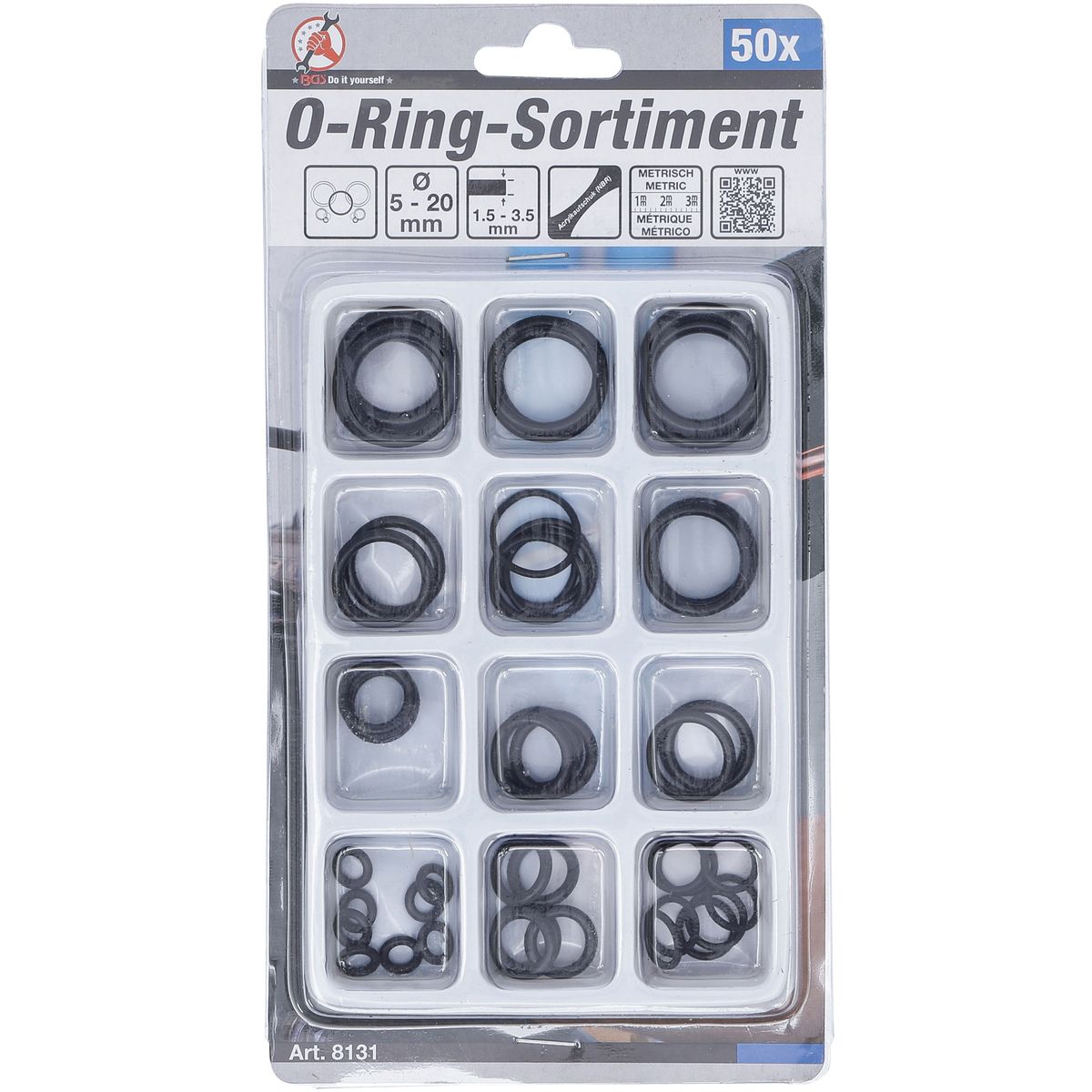 50-piece o-ring assortment 5-20 mm ø - code BGS8131 KRAFTMANN Small