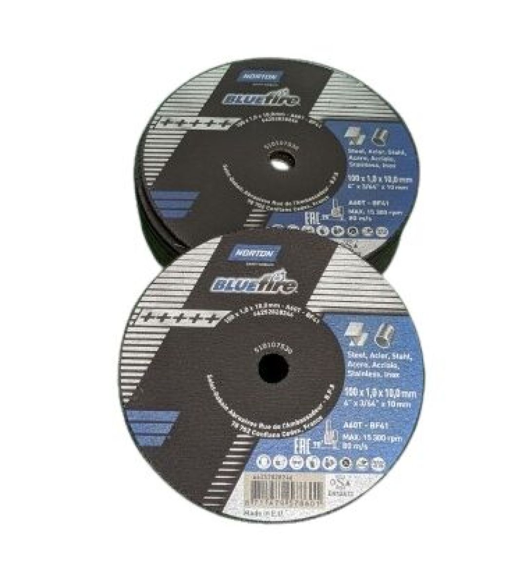 Norton Blue Fire - Doorslijpschijf voor haakse slijper Metaal/Inox 50 stuks