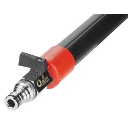 Vikan telescopic handle with water flow, Gardena connection and ball valve (on/off) (C), 1060 - 1600 mm, Ø32 mm, Black